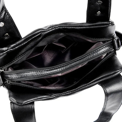 Deri Luxe Kadın Omuz Çantası Mikrofiber Şık Metal - MAKKA