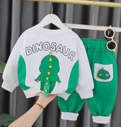 Dinazor Desenli Unisex Çocuk Takımı Uzun Kollu 2 - 6 Yaş - MAKKA