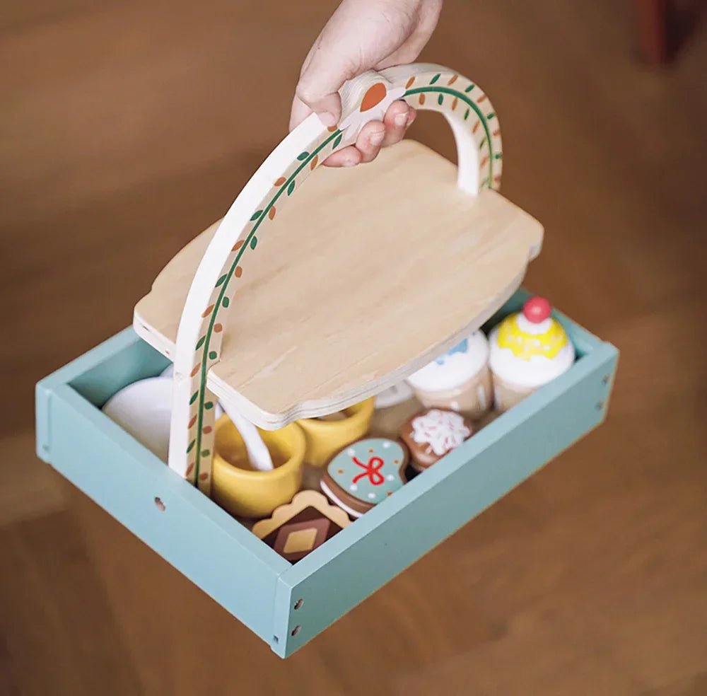 Doğal Ahşap Montessori 5 Çayı Seti Dayanıklı Eğitici Rol Oyunu - MAKKA