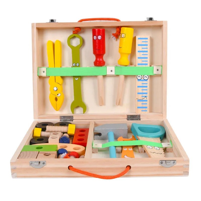 Doğal Ahşap Montessori Alet Kutusu 12 Parça Eğitici Set - MAKKA