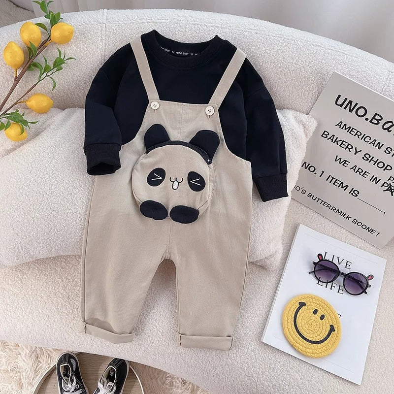 Unisex Sevimli Panda Bebek Tulum Pamuklu Çıtçıtlı Konforlu Tasarım