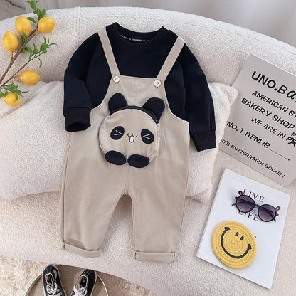 Unisex Sevimli Panda Bebek Tulum Pamuklu Çıtçıtlı Konforlu Tasarım