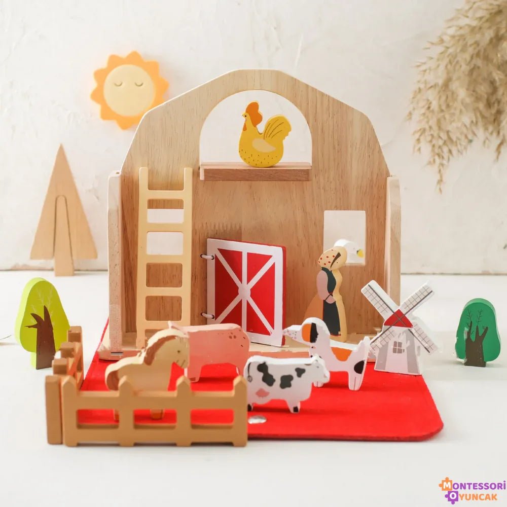 Eğitici Ahşap Çiftlik Oyuncak Seti, Montessori Duyusal Ahşap Hayvanlar - MAKKA