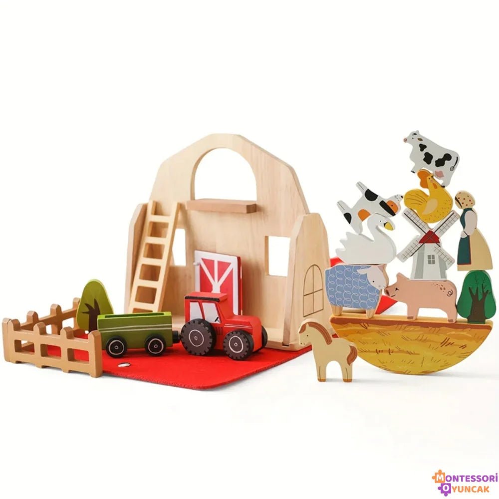 Eğitici Ahşap Çiftlik Oyuncak Seti, Montessori Duyusal Ahşap Hayvanlar - MAKKA