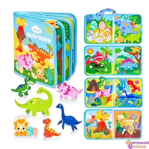 Eğitici Dinozor Kitabı Montessori: Resimli Etkinlikler, Çıkartmalı Oyunlar - MAKKA