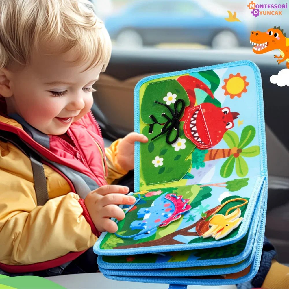 Eğitici Dinozor Kitabı Montessori: Resimli Etkinlikler, Çıkartmalı Oyunlar - MAKKA