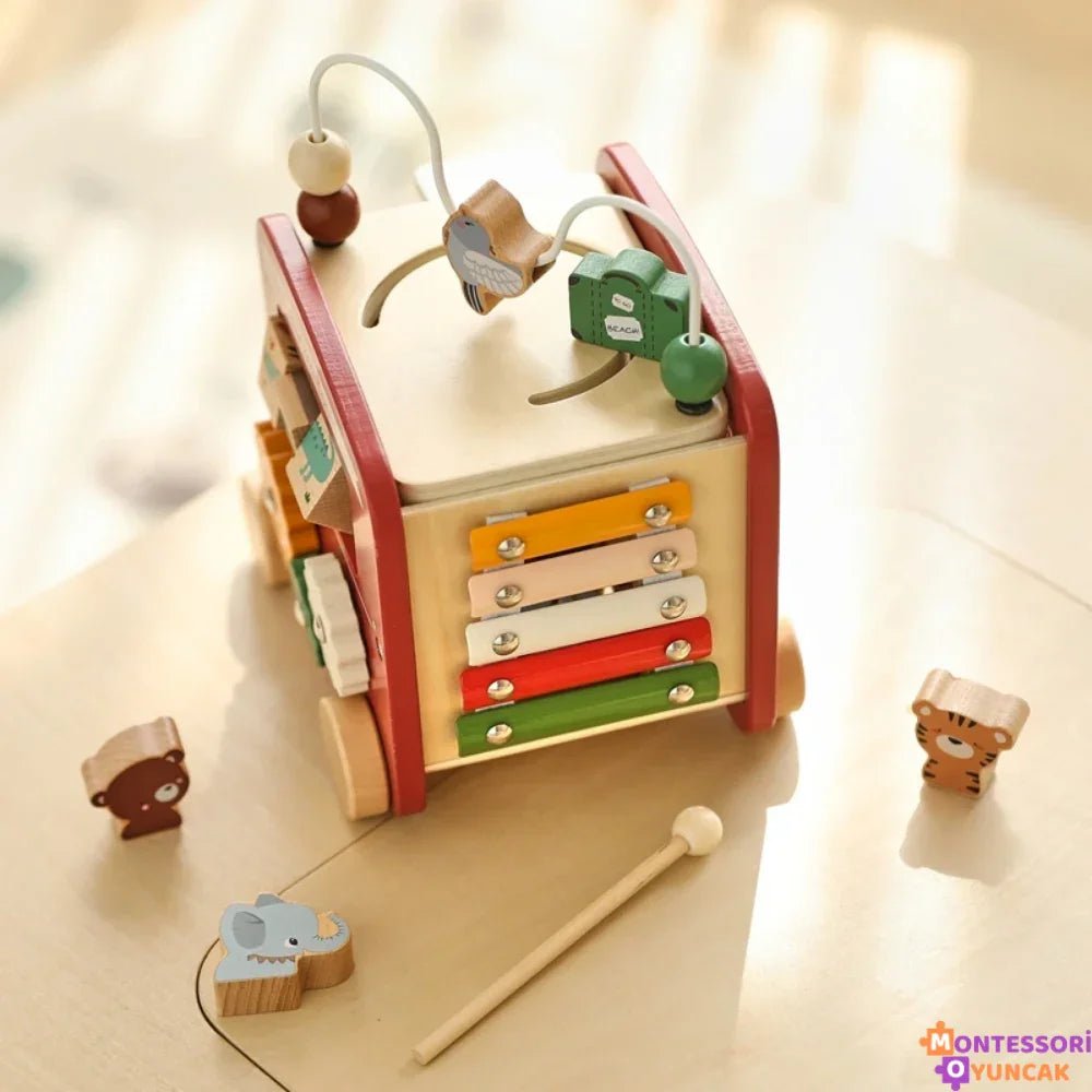 Eğitici Montessori Akıllı Safari Otobüsü: Ahşap Öğrenme Arkadaşı - MAKKA