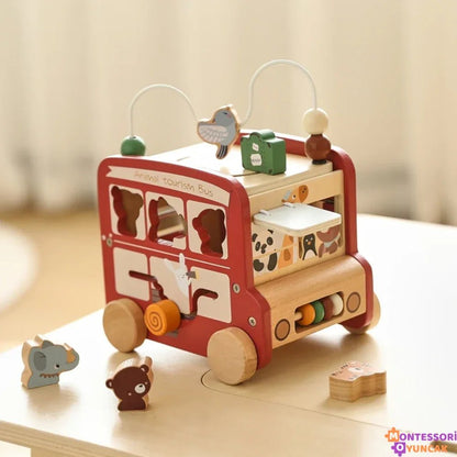 Eğitici Montessori Akıllı Safari Otobüsü: Ahşap Öğrenme Arkadaşı - MAKKA