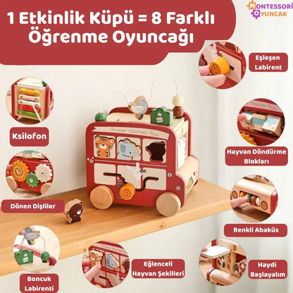 Eğitici Montessori Akıllı Safari Otobüsü: Ahşap Öğrenme Arkadaşı - MAKKA