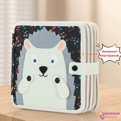 Eğitici Sevimli Kirpi Keçe Kitabı Montessori Duyu ve Motor Oyuncağı - MAKKA