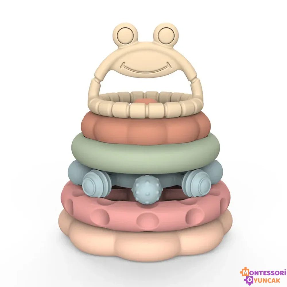 Eğitici Sevimli Kurbağa Aktivite Oyuncağı - Montessori Renkli Sayı Öğrenme - MAKKA