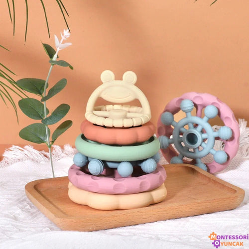 Eğitici Sevimli Kurbağa Aktivite Oyuncağı - Montessori Renkli Sayı Öğrenme - MAKKA