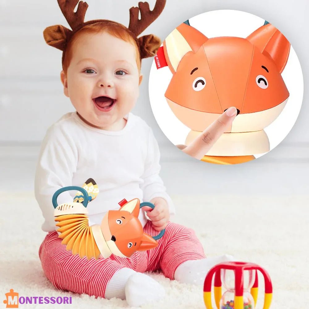 Eğitici Sevimli Tilki Montessori Düğmeli İnce Motor Becerisi Oyuncağı - MAKKA