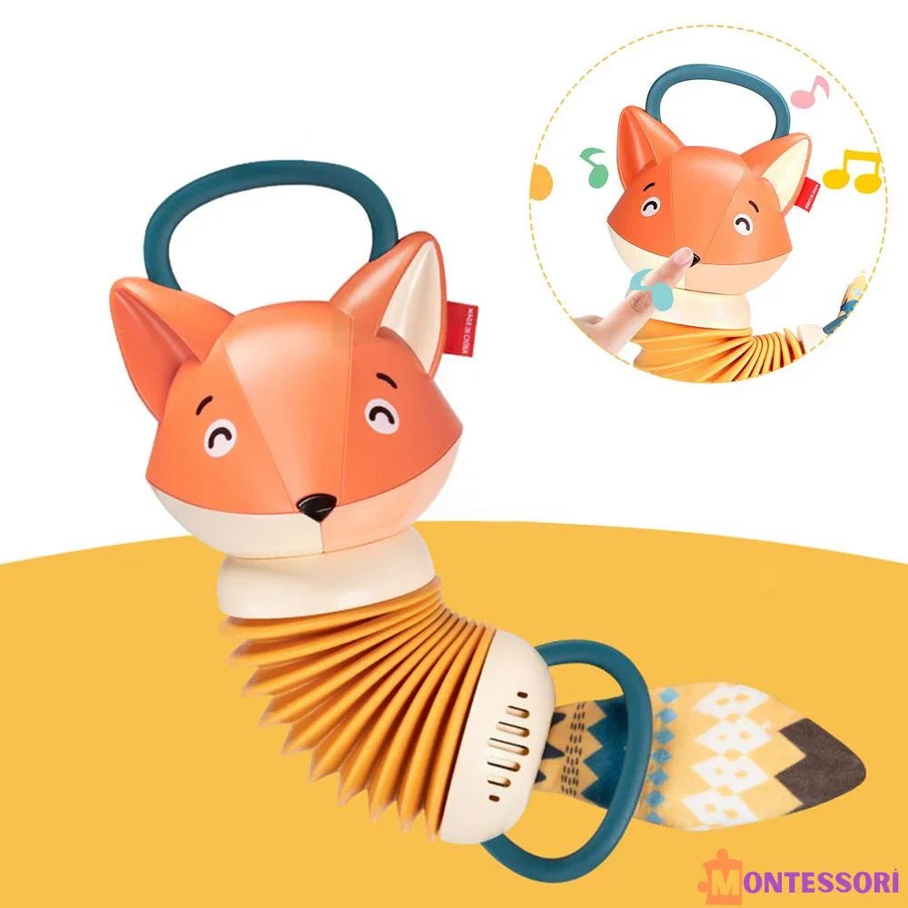 Eğitici Sevimli Tilki Montessori Düğmeli İnce Motor Becerisi Oyuncağı - MAKKA