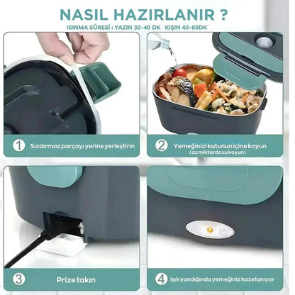 Elektrikli Yemek Kabı 1.5 lt 60W ( Taşıma Çantası Hediye) - MAKKA