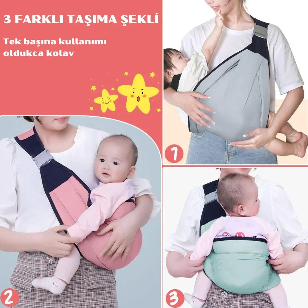 Ergonomik Pamuk ve File Sling Bebek Taşıyıcı - Montessori - MAKKA