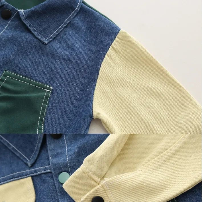 Erkek Çocuk 2 Parça Kot Takım Rahat Düğmeli Cepli Pantolon - MAKKA