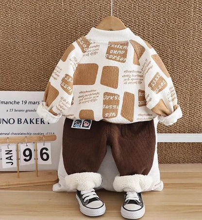 Erkek Çocuk Kadife Rahat Takım 1 - 5 Yaş için Şık Konforlu - MAKKA