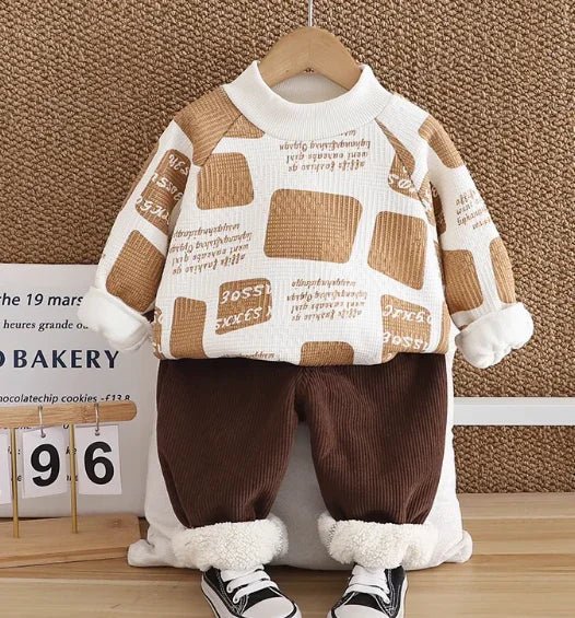 Erkek Çocuk Kadife Rahat Takım 1 - 5 Yaş için Şık Konforlu - MAKKA