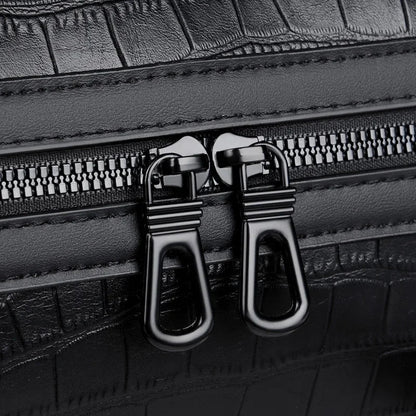 Erkek İş Seyahati Alligator Desenli PU Deri Tote Çanta Omuzlu - MAKKA