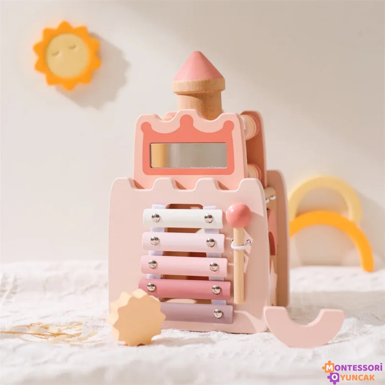 Fonksiyonel Ahşap Kale Montessori Eğitici Ahşap Yapı Blokları - MAKKA