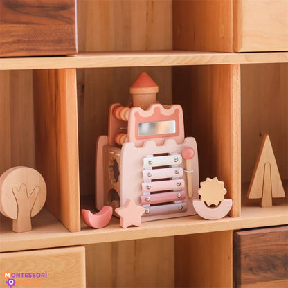 Fonksiyonel Ahşap Kale Montessori Eğitici Ahşap Yapı Blokları - MAKKA