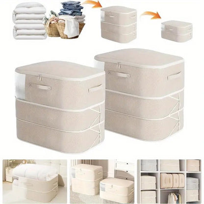 Geniş 3 Katmanlı Şeffaf Pencere Saklama Çantası Battaniye Giysi İçin - MAKKA