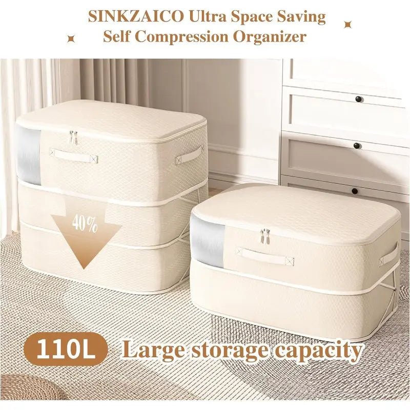 Geniş 3 Katmanlı Şeffaf Pencere Saklama Çantası Battaniye Giysi İçin - MAKKA