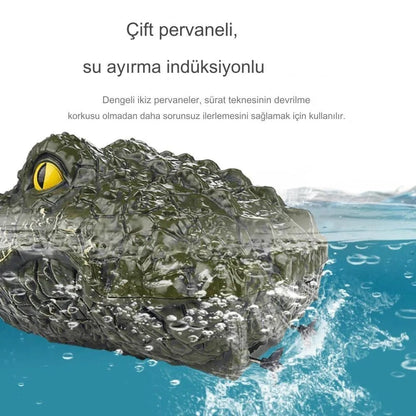 Gerçekçi RC Timsah Tekneli Uzaktan Kumandalı Su Oyuncak, Havuzlar İçin Su Geçirmez Eğlence - MAKKA
