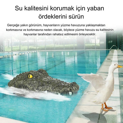 Gerçekçi RC Timsah Tekneli Uzaktan Kumandalı Su Oyuncak, Havuzlar İçin Su Geçirmez Eğlence - MAKKA