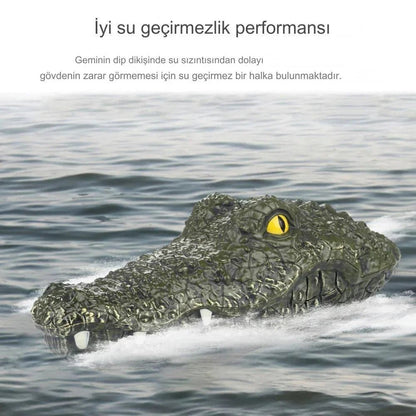 Gerçekçi RC Timsah Tekneli Uzaktan Kumandalı Su Oyuncak, Havuzlar İçin Su Geçirmez Eğlence - MAKKA