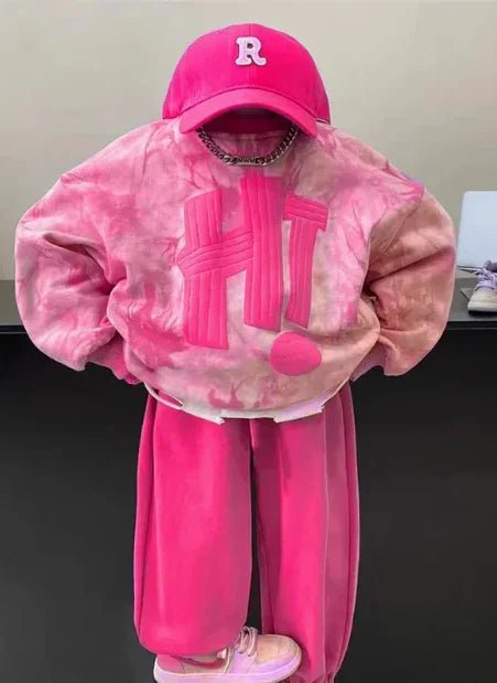 Gül Rengi Kız Çocuk Kış Takım - Pamuklu Sıcacık Rahat Kesim - MAKKA