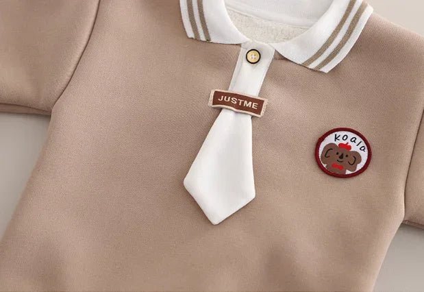 Haki Renk Unisex Çocuk Takım Pamuklu Rahat Kesim Dayanıklı Set - MAKKA