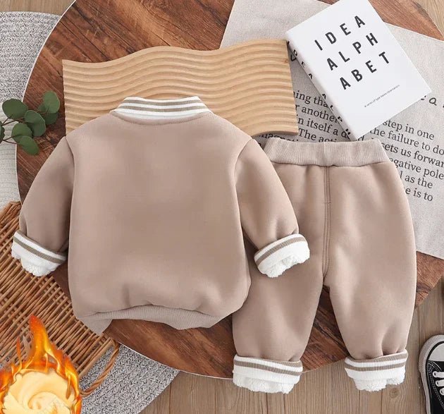 Haki Renk Unisex Çocuk Takım Pamuklu Rahat Kesim Dayanıklı Set - MAKKA