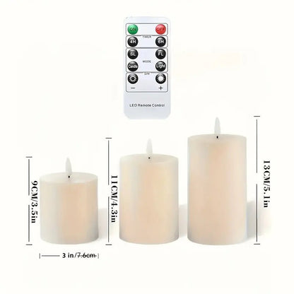 Halat Kaplı 3'lü Uzaktan Kumandalı LED Mum Seti, Zamanlayıcılı - MAKKA
