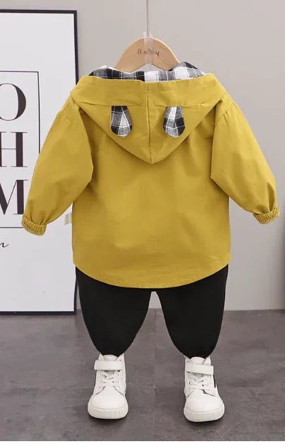 Hardal Sarısı Erkek Çocuk 3 Parça Uzun Kollu Takım - MAKKA