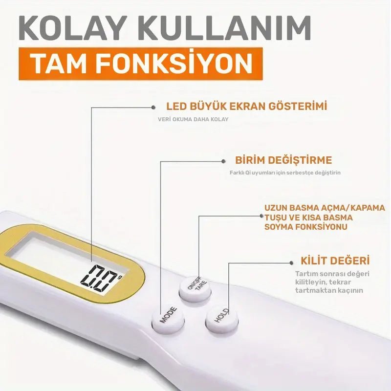 Hassas 0.1g Dijital Kaşık Mutfak Tartısı 500g LCD Ekran - MAKKA