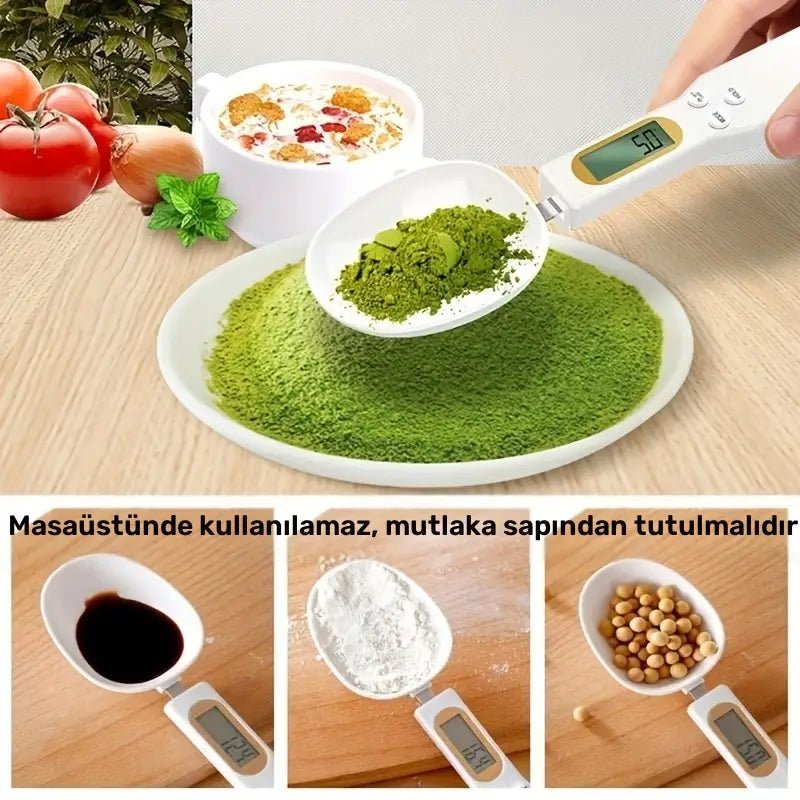 Hassas 0.1g Dijital Kaşık Mutfak Tartısı 500g LCD Ekran - MAKKA