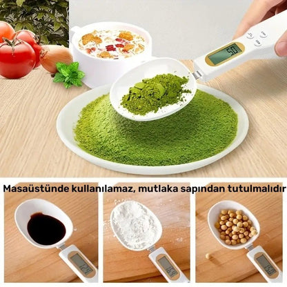 Hassas 0.1g Dijital Kaşık Mutfak Tartısı 500g LCD Ekran - MAKKA