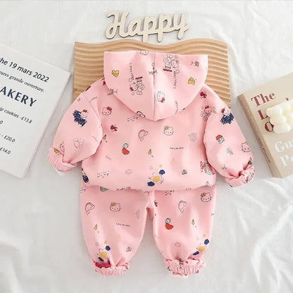 Hello Kitty Kapüşonlu 3 Parça Çocuk Takımı Yumuşak Rahat Konfor - MAKKA