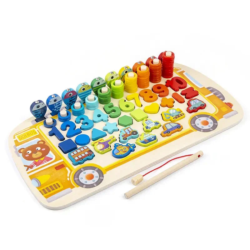 Montessori Ahşap Sayılar Eğitici Oyuncak Seti – Renkli Duyusal Tahta - MAKKA