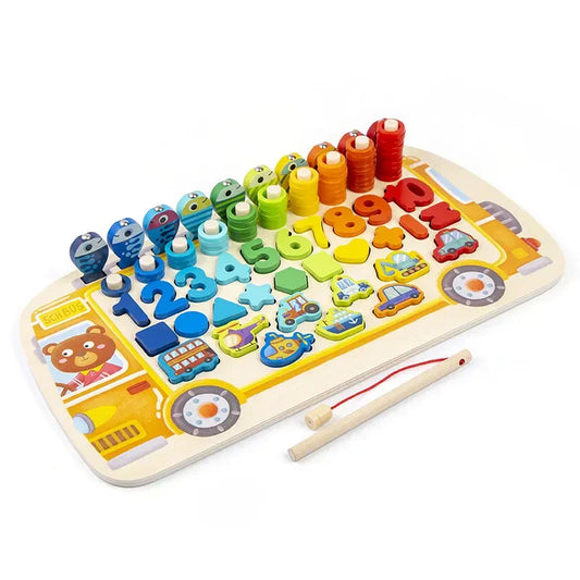 Montessori Ahşap Sayılar Eğitici Oyuncak Seti – Renkli Duyusal Tahta - MAKKA
