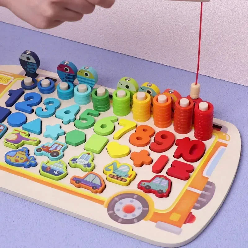Montessori Ahşap Sayılar Eğitici Oyuncak Seti – Renkli Duyusal Tahta - MAKKA