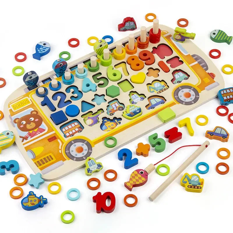 Montessori Ahşap Sayılar Eğitici Oyuncak Seti – Renkli Duyusal Tahta - MAKKA