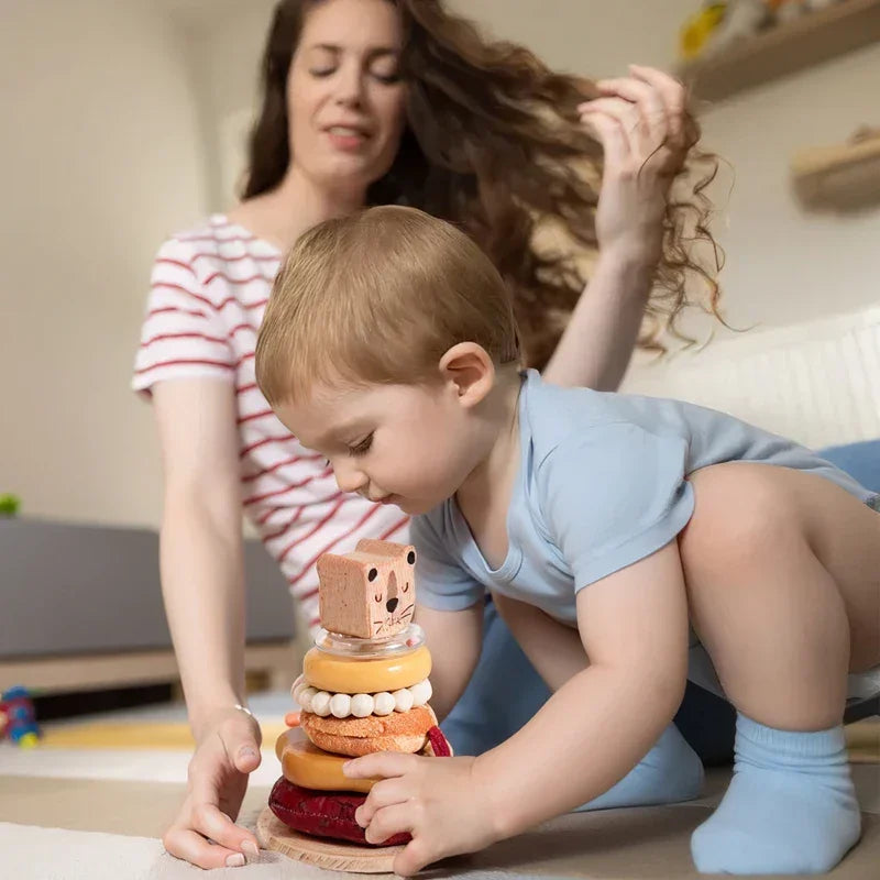 Doğal Ahşap Montessori Aslan Bul-Tak Eğitici Beceriler Oyuncağı - MAKKA