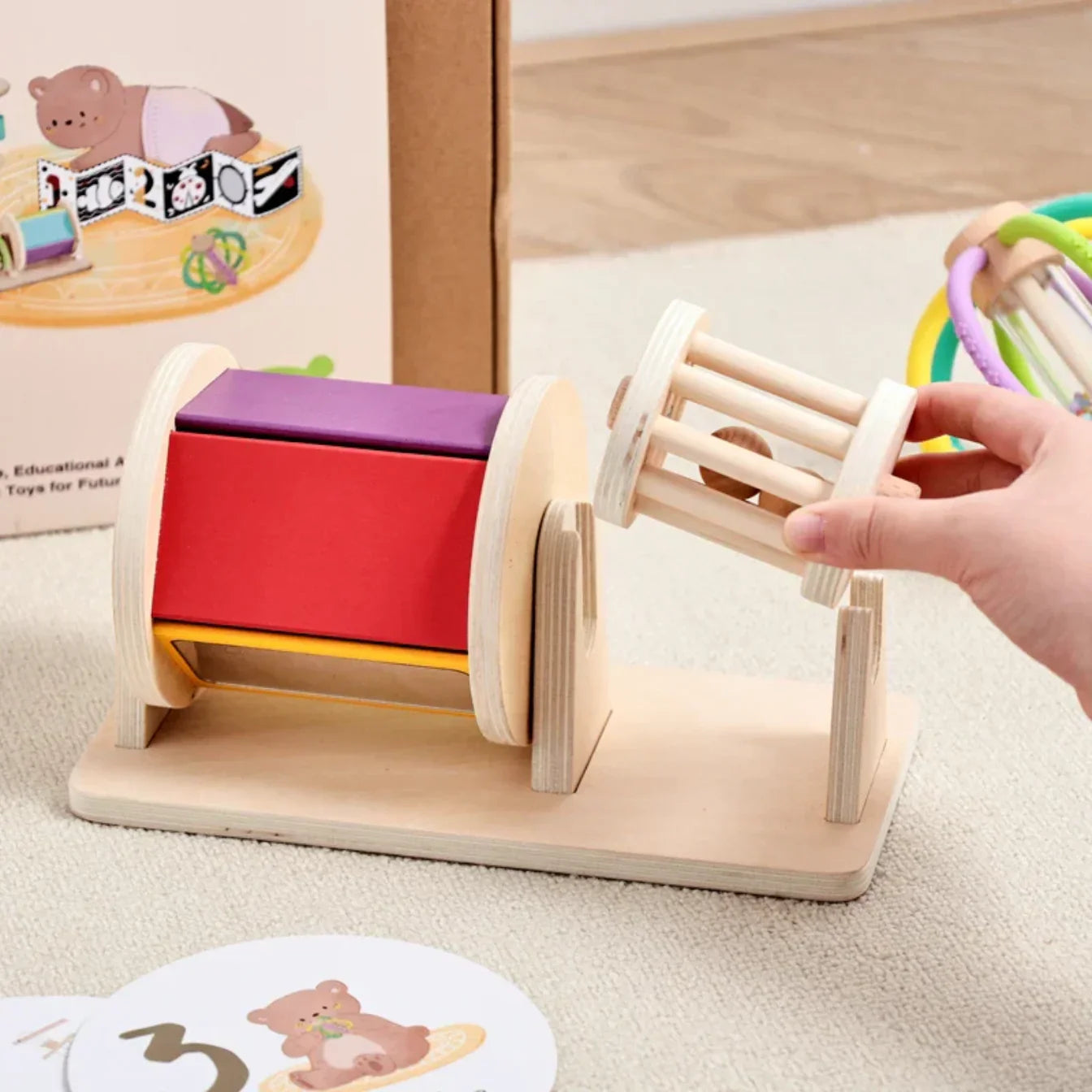 Ahşap Montessori Aktivite Hediye Kutusu - Eğitim Oyuncak Seti - MAKKA