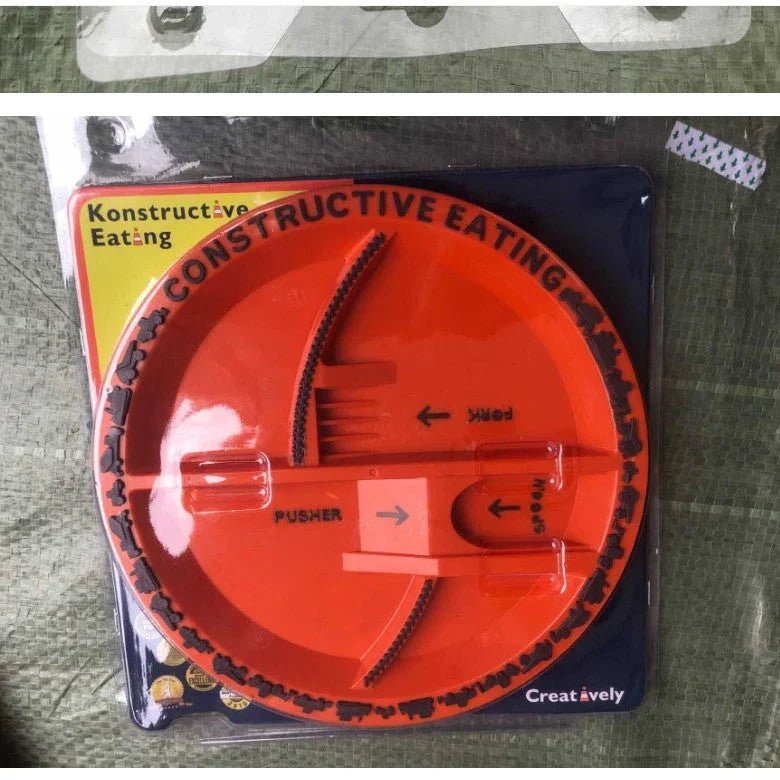 İnşaat Temalı Çocuk Tabak Kaşık Çatal Seti BPA'sız 1 - 6 Yaş - MAKKA