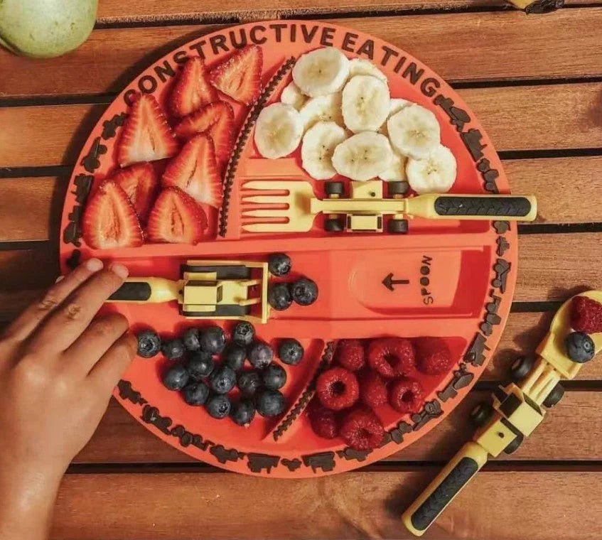 İnşaat Temalı Çocuk Tabak Kaşık Çatal Seti BPA'sız 1 - 6 Yaş - MAKKA