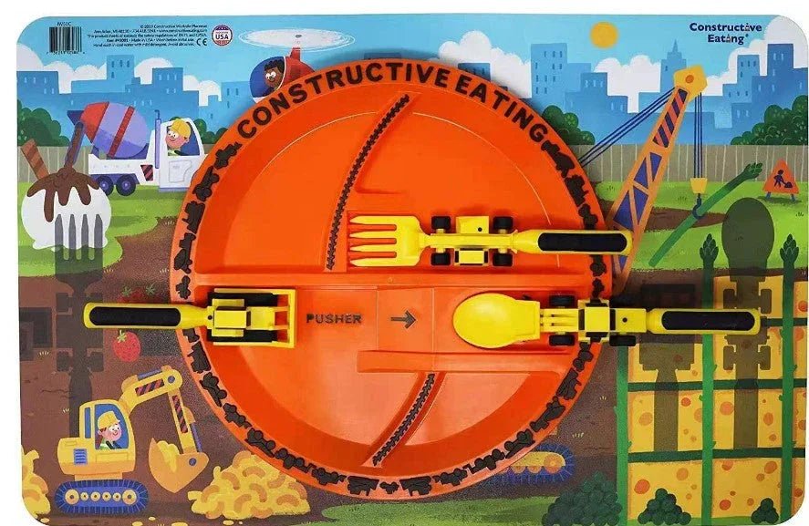 İnşaat Temalı Çocuk Tabak Kaşık Çatal Seti BPA'sız 1 - 6 Yaş - MAKKA