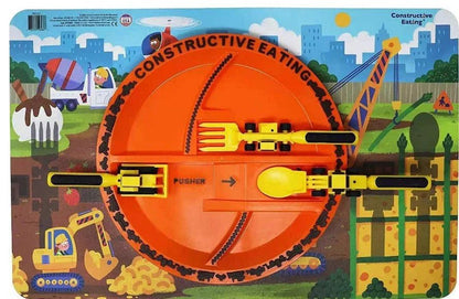 İnşaat Temalı Çocuk Tabak Kaşık Çatal Seti BPA'sız 1 - 6 Yaş - MAKKA